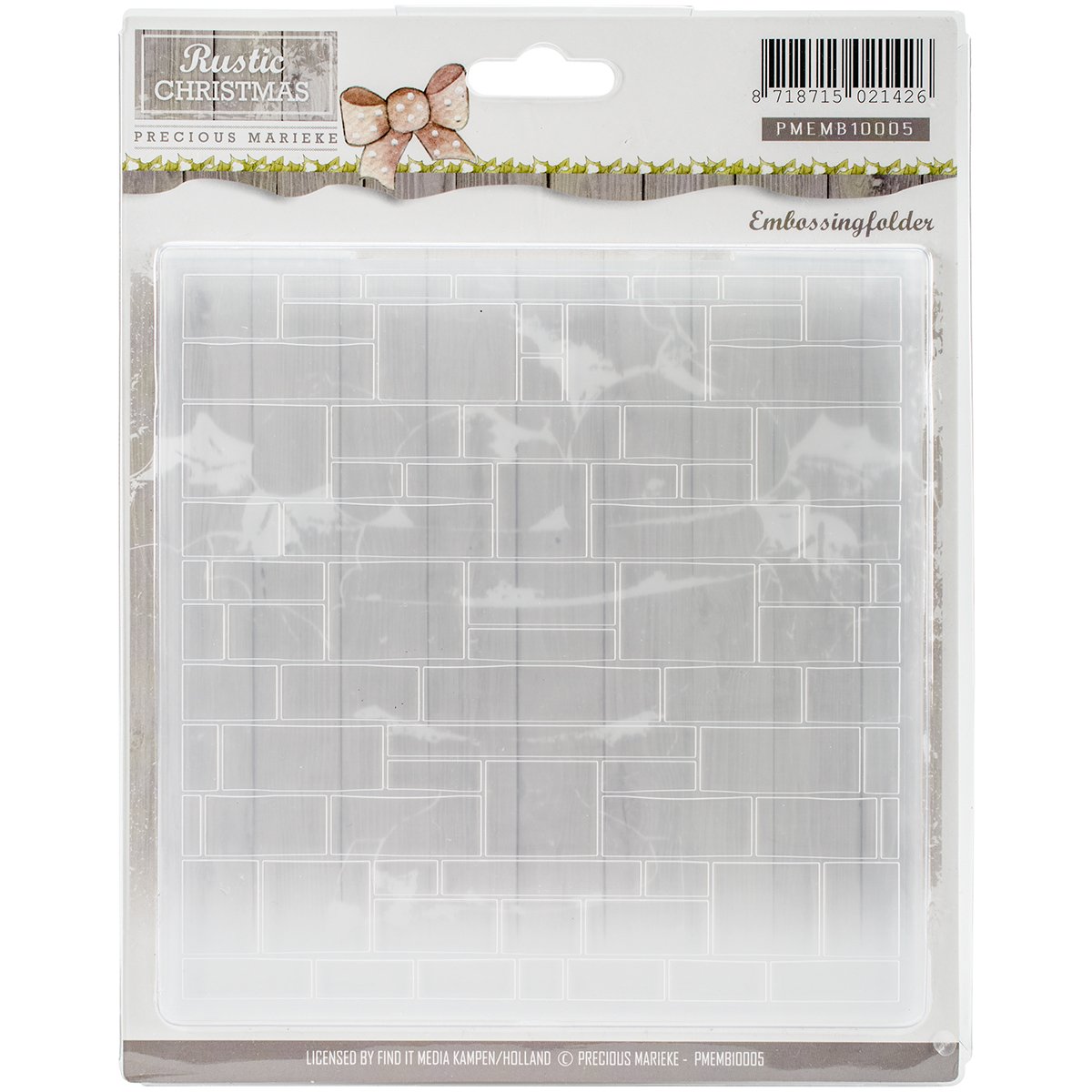 Find It Trading PMEMB10005 Rustic Christmas Precious Marieke Embossing Folder, Clear