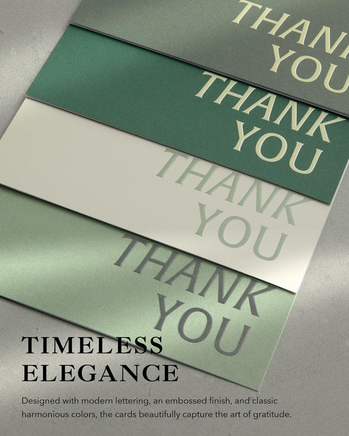 Thank You Cards with Envelopes, 32 Pack 4x6 in ThankYou Cards Bulk with Embossed Design, Thank You Notes for Wedding, Baby Shower, Small Business, Bridal Shower, Funeral, Graduation, Green - Image 5