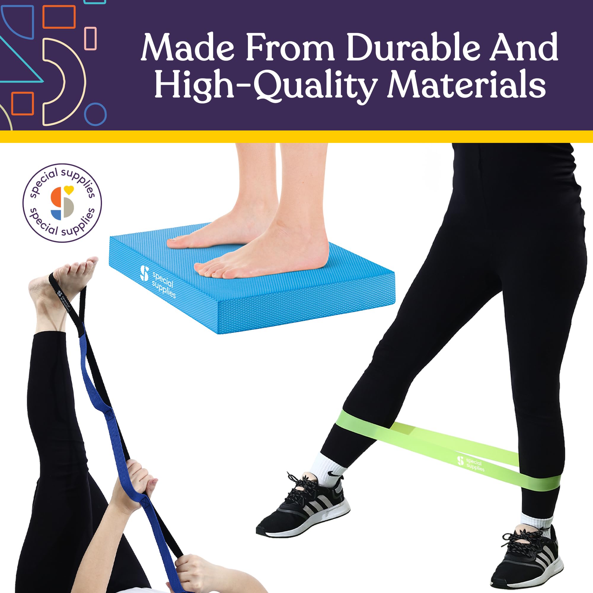 SPECIAL SUPPLIES Yoga-Gurt für Stretching, Stabilitätstraining, Fitness, Flexibilität, Physiotherapie, Heimtrainingsgeräte, Krafttraining und Pilates