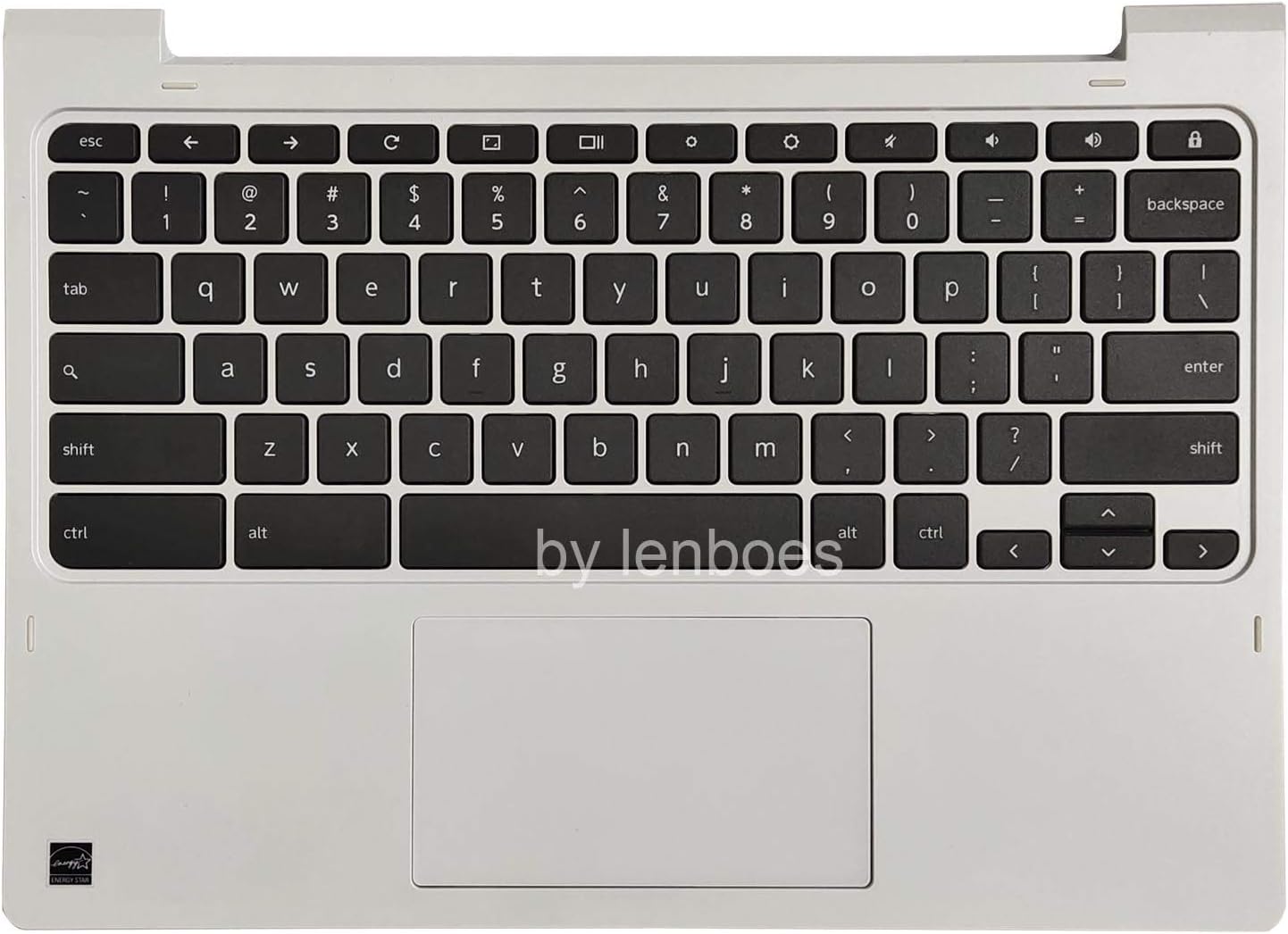 Laptop Palmrest Upper Case with US Keyboard and Touchpad Assembly Replacement for Lenovo Chromebook 11 C330 5CB0S72816 - White