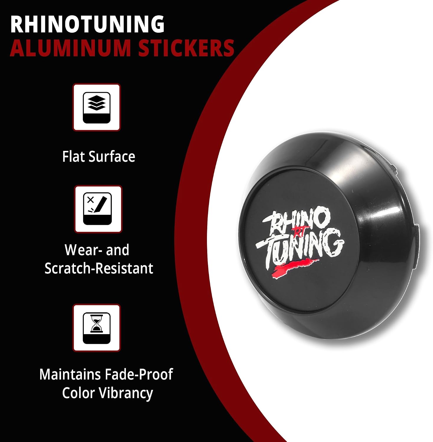 RTrhinotuning 4 PCS 68 mm Wheel Center Caps for Wheel Rim Center Cover OD: 2.68 in / 68 mm ID: 2.42 in / 61.5 mm Black Hub Caps