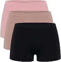 Kit 3 Calcinhas DeMillus Boxer Mini Sem Costura Microfibra