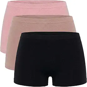 Kit 3 Calcinhas DeMillus Boxer Mini Sem Costura Microfibra