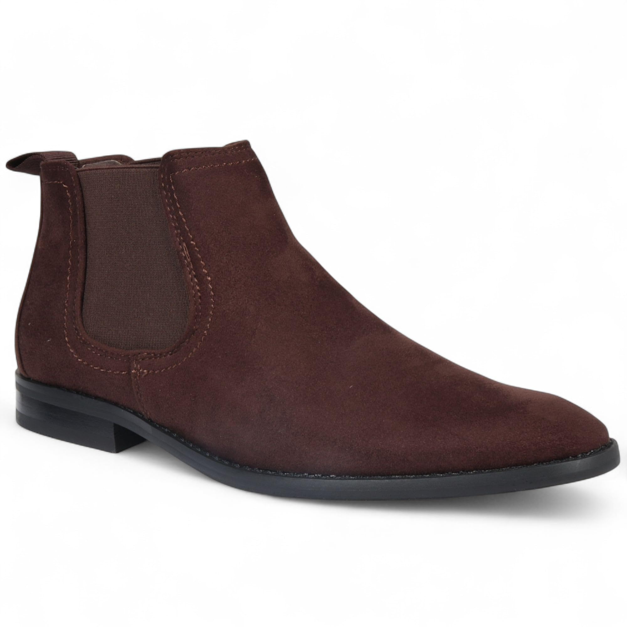 Infinity Leather Botas Chelsea de Ante Para Hombre Dolcetto, Forradas en Piel Auténtica, Sin Cordones.