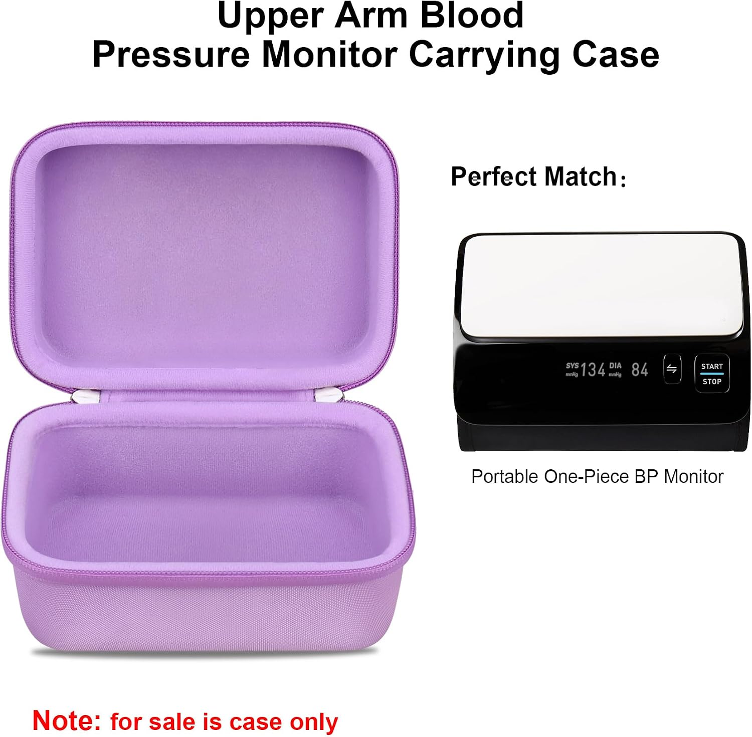 Elonbo Carrying Case for OMRON Evolv Bluetooth Wireless Upper Arm Blood Pressure Monitor, for OMRON Evolv BP7000 Portable One-Piece BP Monitor Storage Holder, Purple