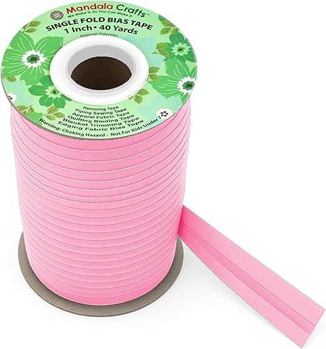 Miniatura 172 de Mandala Crafts Cinta al bies de un solo pliegue de 5/8 pulgadas para coser, acolchar, tuberías, dobladillo, manta y encuadernación de colcha, cinta