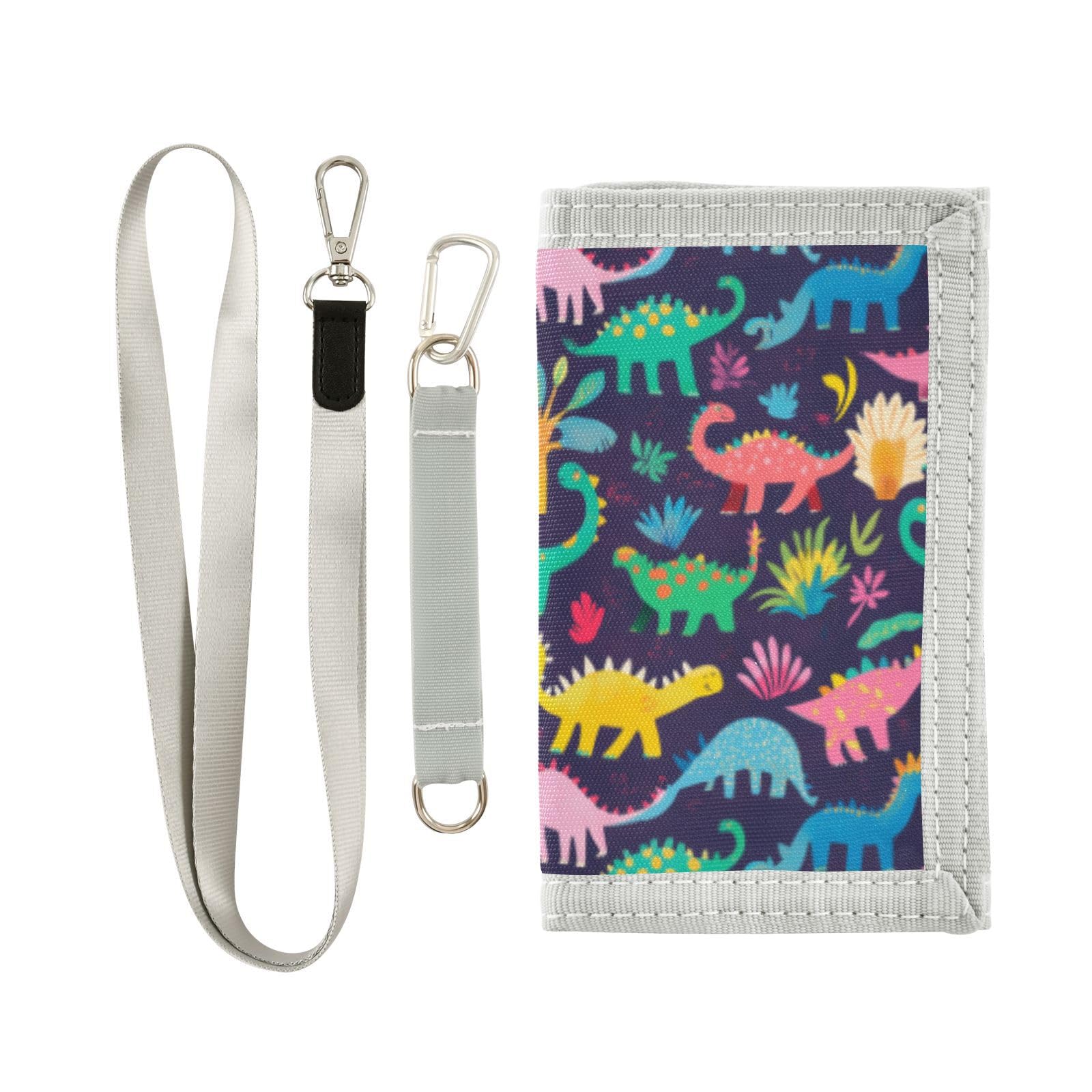 Wusikd Color Dinosaurs Kids Wallet for Boys Girls Fun Toddler Trifold Wallet Novelty Wallet for Teens Women Men