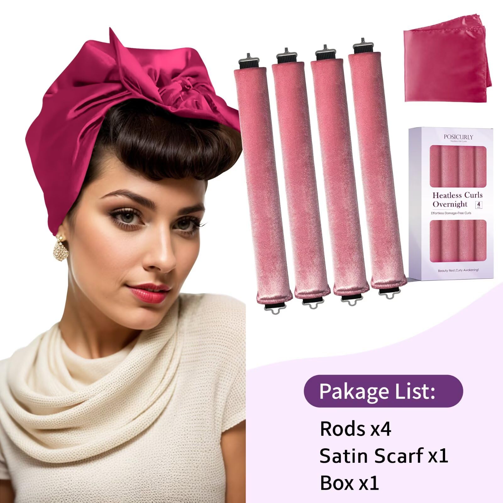 Amazon.com : Heatless Curls Overnight Hair Curlers - 4 Pcs 