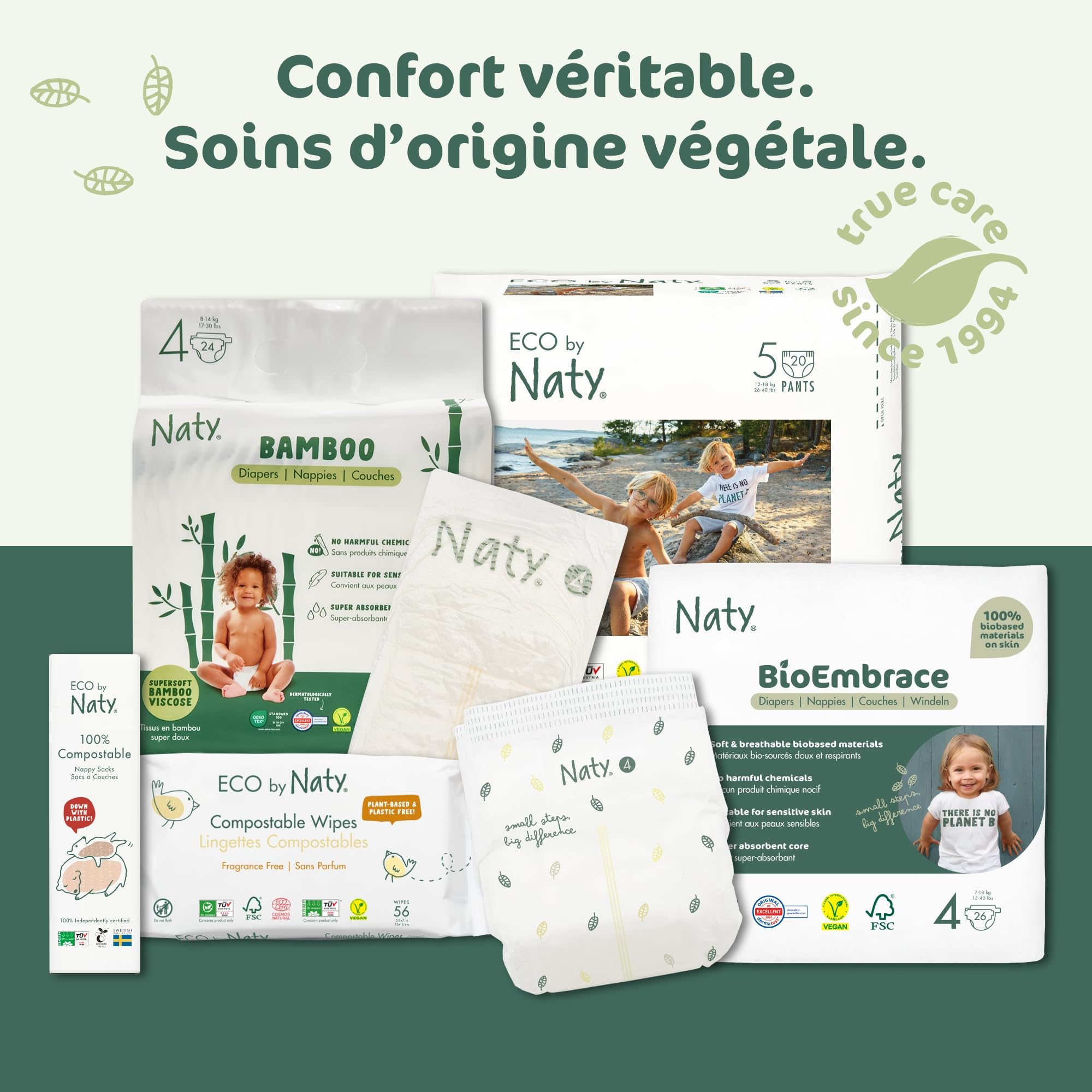 Naty Shampoing Bébé 240 ml – Non irritant pour les yeux, Vegan, Sans Parfum, Testé Dermatologiquement, Certifié COSMOS Natural, Pour Cuir Chevelu Sensible, Origine Naturelle, Flacon Recyclé