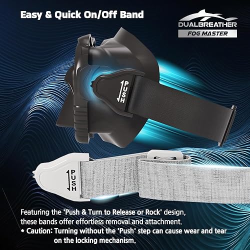 Miniatura 5 de DUALBEATHER FOG MASTER Máscara de buceo con cada limpiaparabrisas para antivaho y parte superior seca, juego de esnórquel, natación, buceo, gafas de