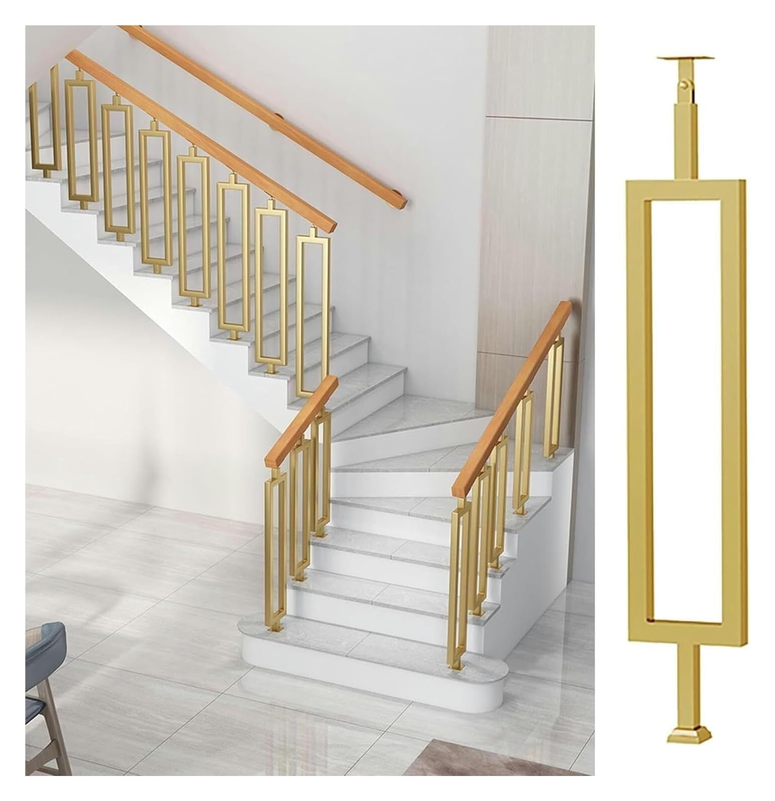 Balustres en métal pour escalier bois et rampes composites 82cm