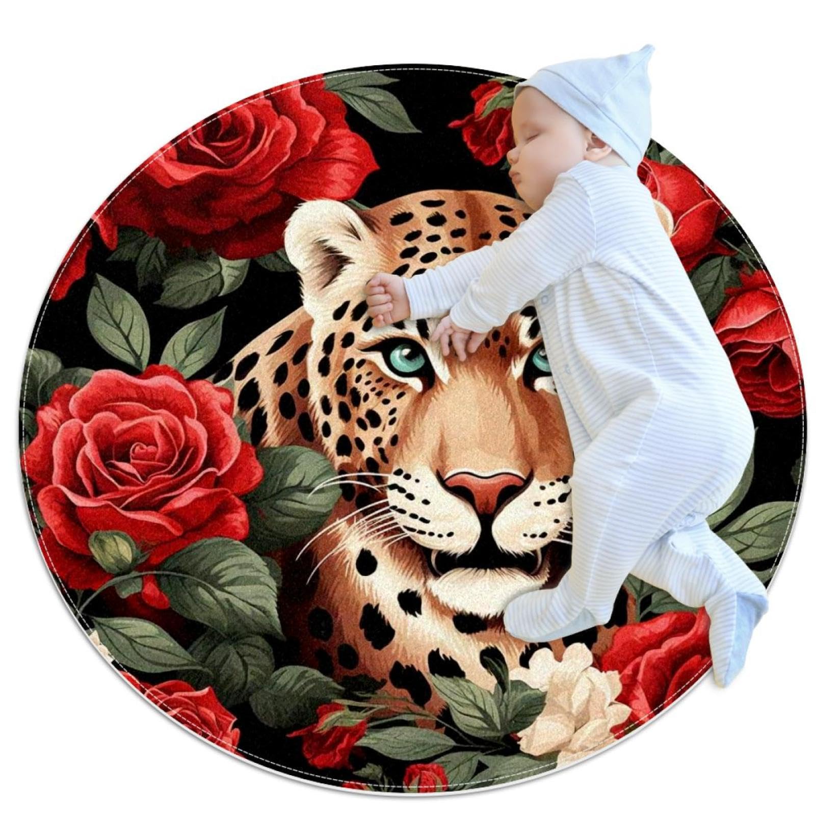 Tapis de bain antidérapant rose et léopard 100cm ultra sécurisé