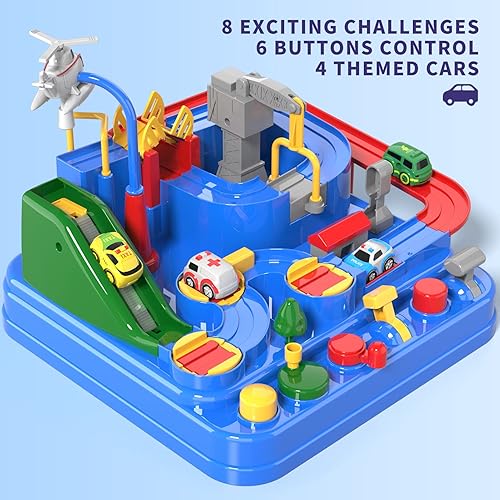 Miniatura 3 de Lucky Doug Pistas de autos de carreras para niños juguetes de aventura de rescate de automóviles regalos para niños de 3 4 5 6 7 años niñas niños