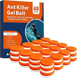 48 Pack Slow-Acting Ant Gel Bait for Eliminate Entire Ant Colony, Effective Carpenter Ant Bait Gel Ant Traps Indoor for Home Kitchen Bathroom, Long Lasting Carpenter Ant Killer Outdoor, Ready-to-Use