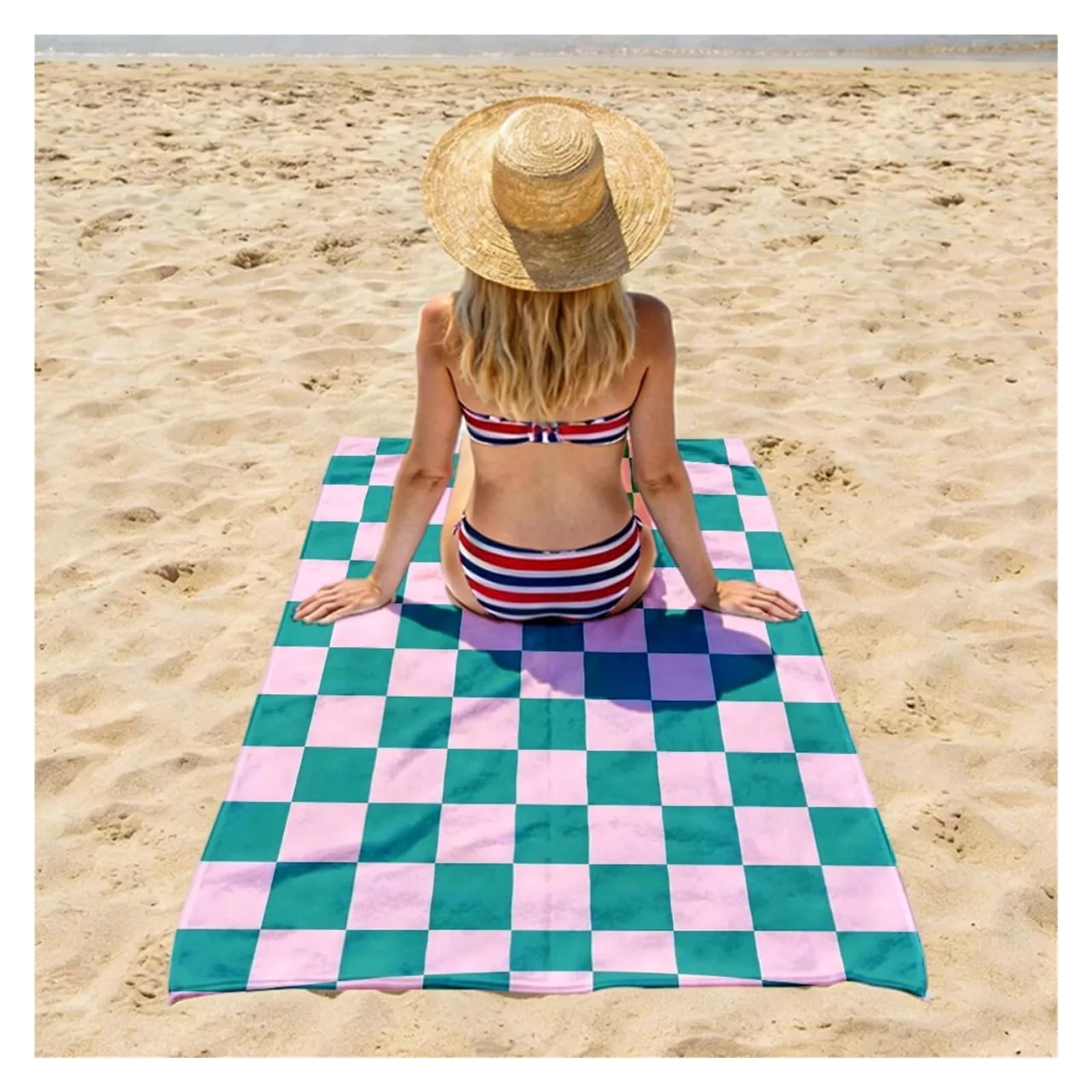 Toalla de Playa Microfibra Gran tamaño, Abrigo Suave y Ligero for Viajes Acampada(90x180cm(35x71in))