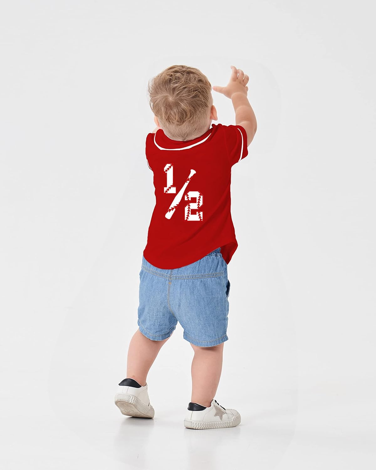 Yuji Itadori Baby Boy 1/2 Birthday Baseball Shirts 6 Months Birthday T Shirt Photoshoot Outfit Tees - Image 3