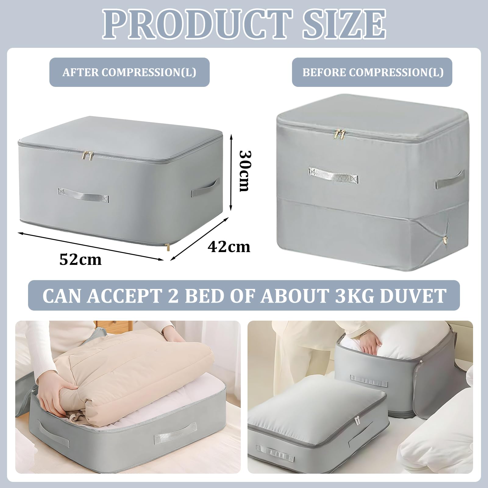 Ultra Space Saving Self Compression Organizer,Organizer a Compressione ultra Salvaspazio,Sacchetti per Imballaggio a Compressione,Organizzatore Autocompattante,per Trapunte,Coperte
