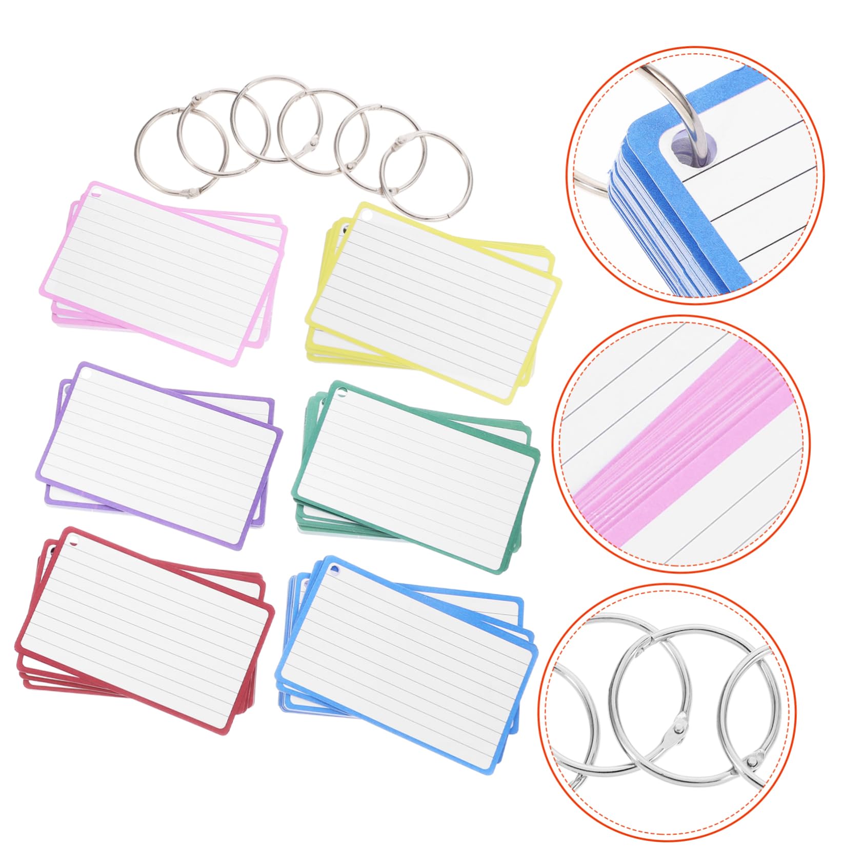 Lot de 6 Mini-blocs-notes Lignés, Fiches Mémo en Papier et Fer, 60 Feuilles par Carnet, Format Compact pour Bureau et Notes Quotidiennes
