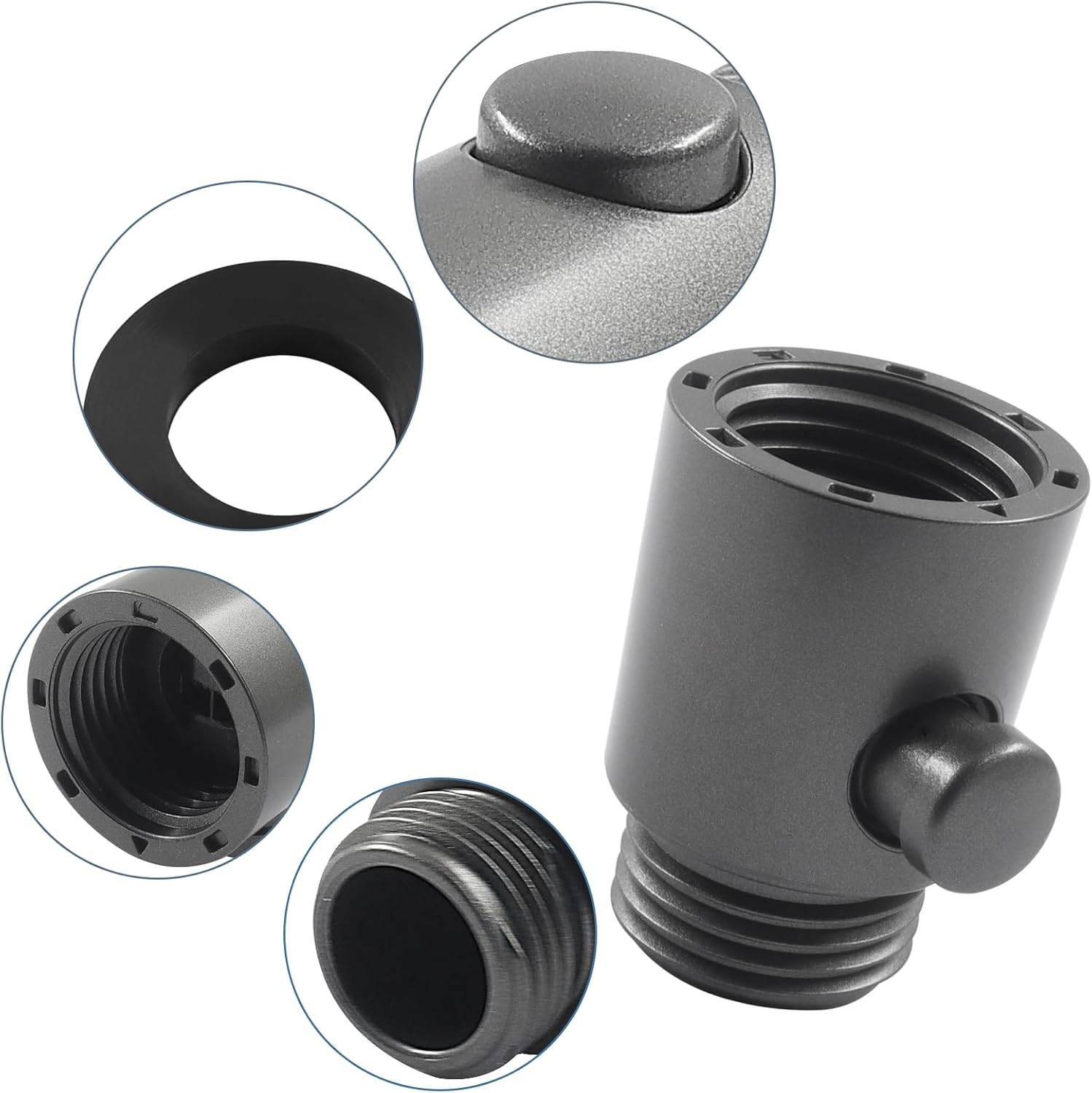 2Pcs Shower Shut-Off Valve, Button Type Water Flow Regulating Valve G1/2'' Shower Flow Control Valves for Shower Arm and Bidet Sprayer (Black)