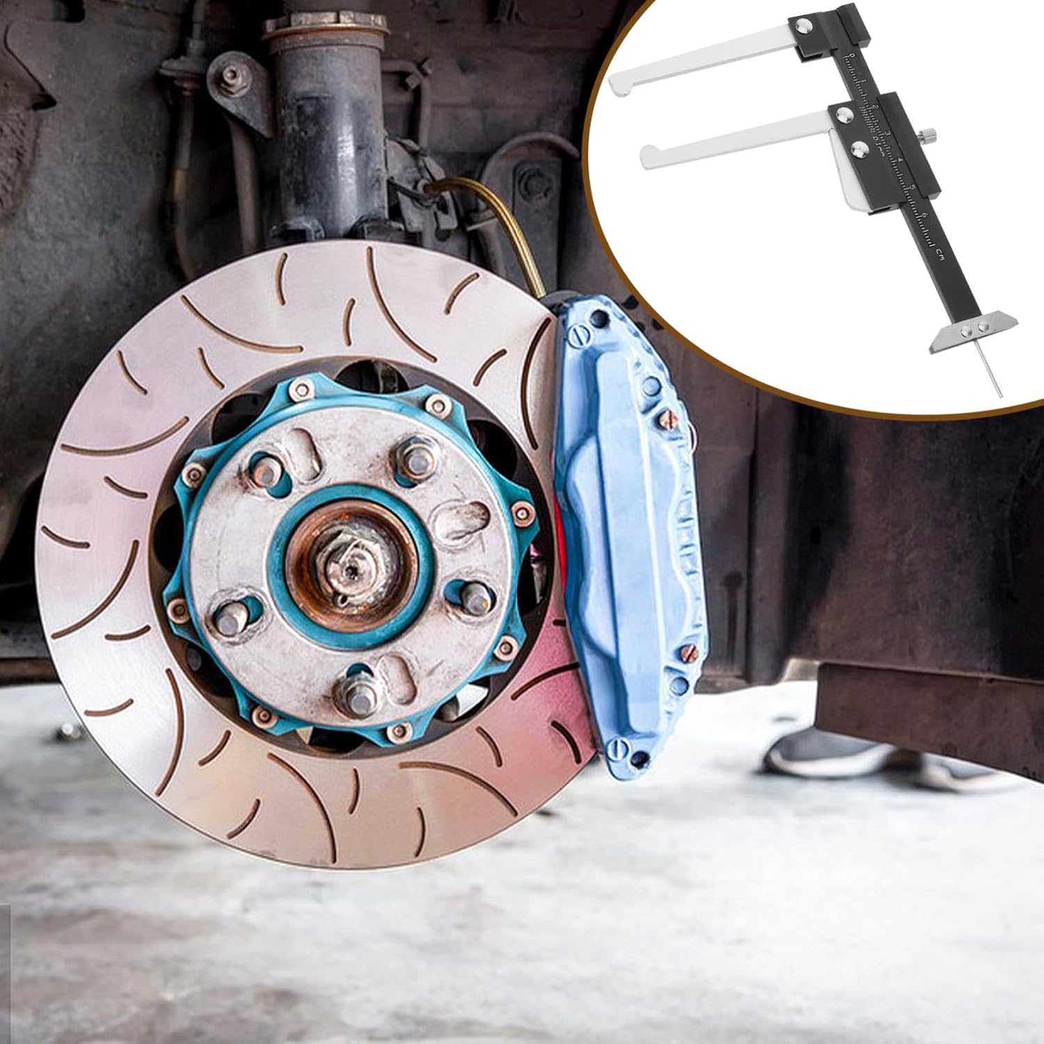 Vehicle Brake Pad Thickness Gauge Brake Disc Measurement Tool and Precise