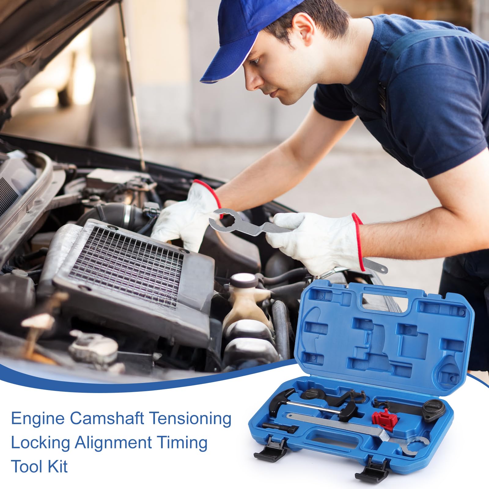 lalago 6pcs Strumento per Regolazione del Motore, Motori Cinghia Dentata per Alberi a Camme, Attrezzo Messa in Fase Compatibile con VW/A3, per VAG EA211 Serie 1.2L 1.4L 1.4T 1.5T 1.6L FSI TSI TFSI