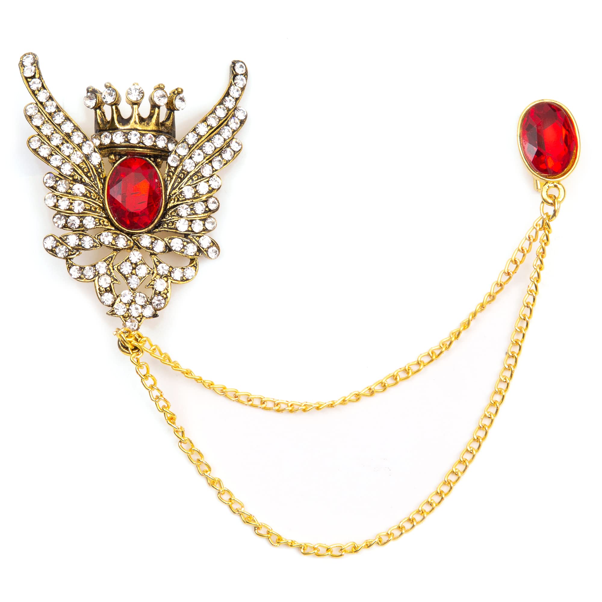 to the nines Men's Golden Winged Crown Brooch-picture-44