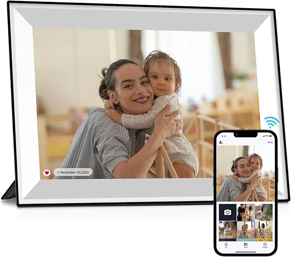 Yunpkture WiFi Uhale Digital Picture Frame with 32GB Storage,Smart Digital Frame with 1280 * 800 IPS Touch Screen,SD Card Slot,Send Photos and Videos via Free apps from Anywhere,Gifts (10.1Inch)