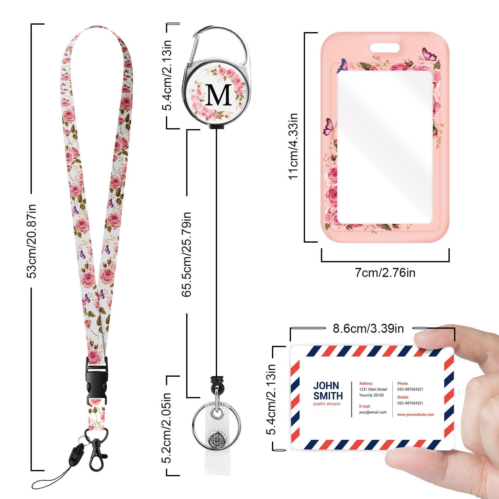 2 Pack A-Z Letter Lanyard with Card Holders - Image 3