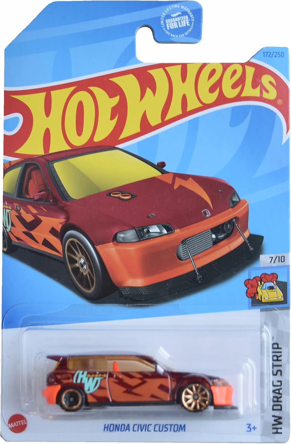 Mattel Hot Wheels Honda Civic Custom, HW Drag Strip 7/10 [red] 172/250