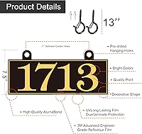 Vista 7 de Placa de dirección colgante – Placa de número de casa personalizada, letrero de dirección, números de casa para exteriores de casa, apartamento