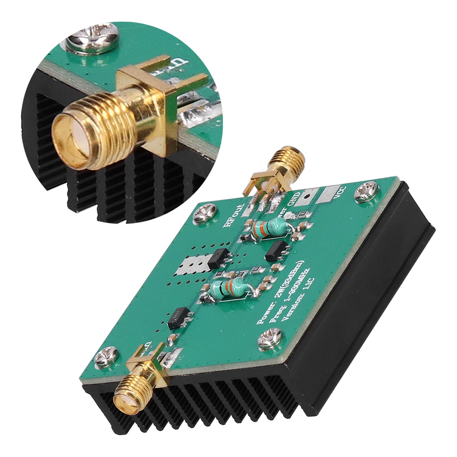 Modulo Amplificatore RF a Banda Larga, 1-930 MHz, 2.0W di Potenza in Uscita, 12V DC, Connettore SMA Femmina