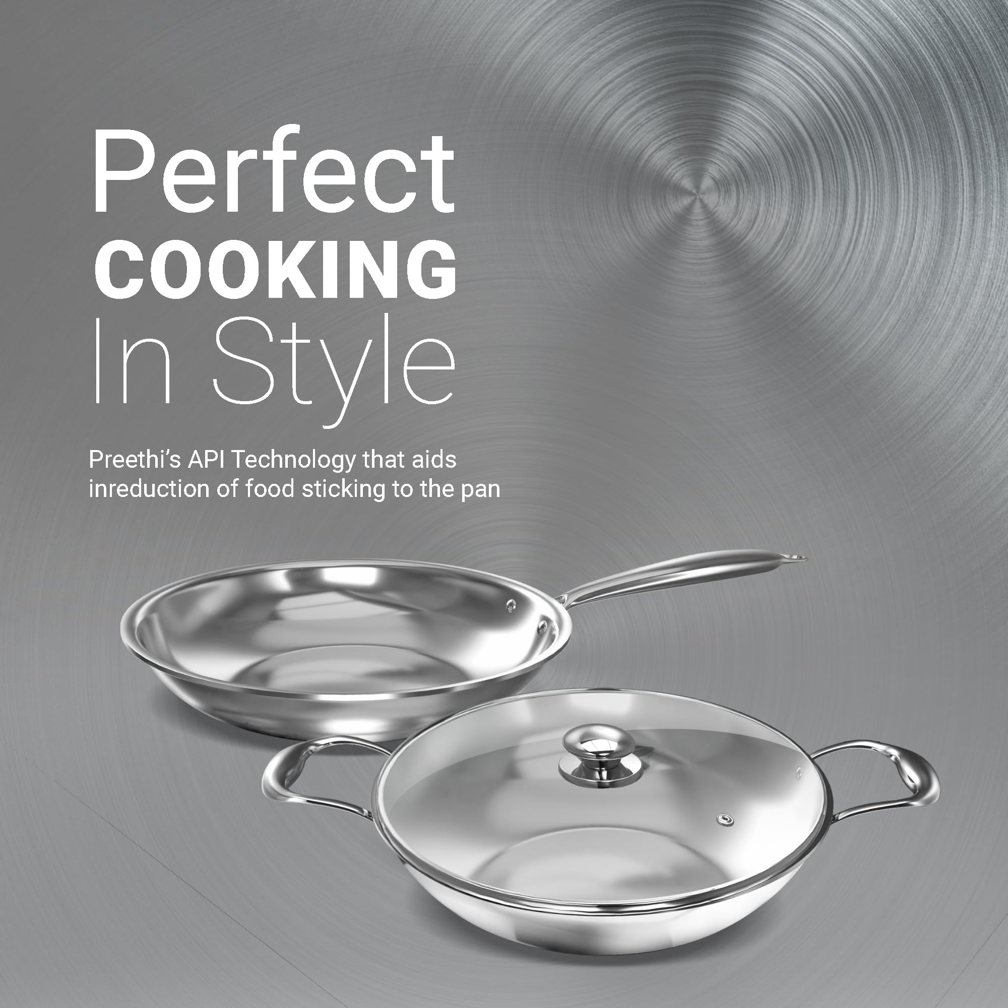 ?Preethi Metallica Collection Triply Stainless Steel Milk Pan with Glass Lid, 16 cm, Gas & Induction Compatible, Metal Spatula Friendly - 1 Liter 3