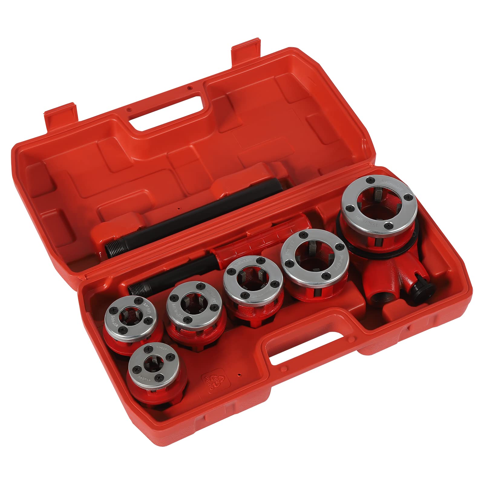 Juego de roscas para tuberías, juego de 6 matrices de 1/4", 3/8", 1/2", 3/4", 1-1/4"