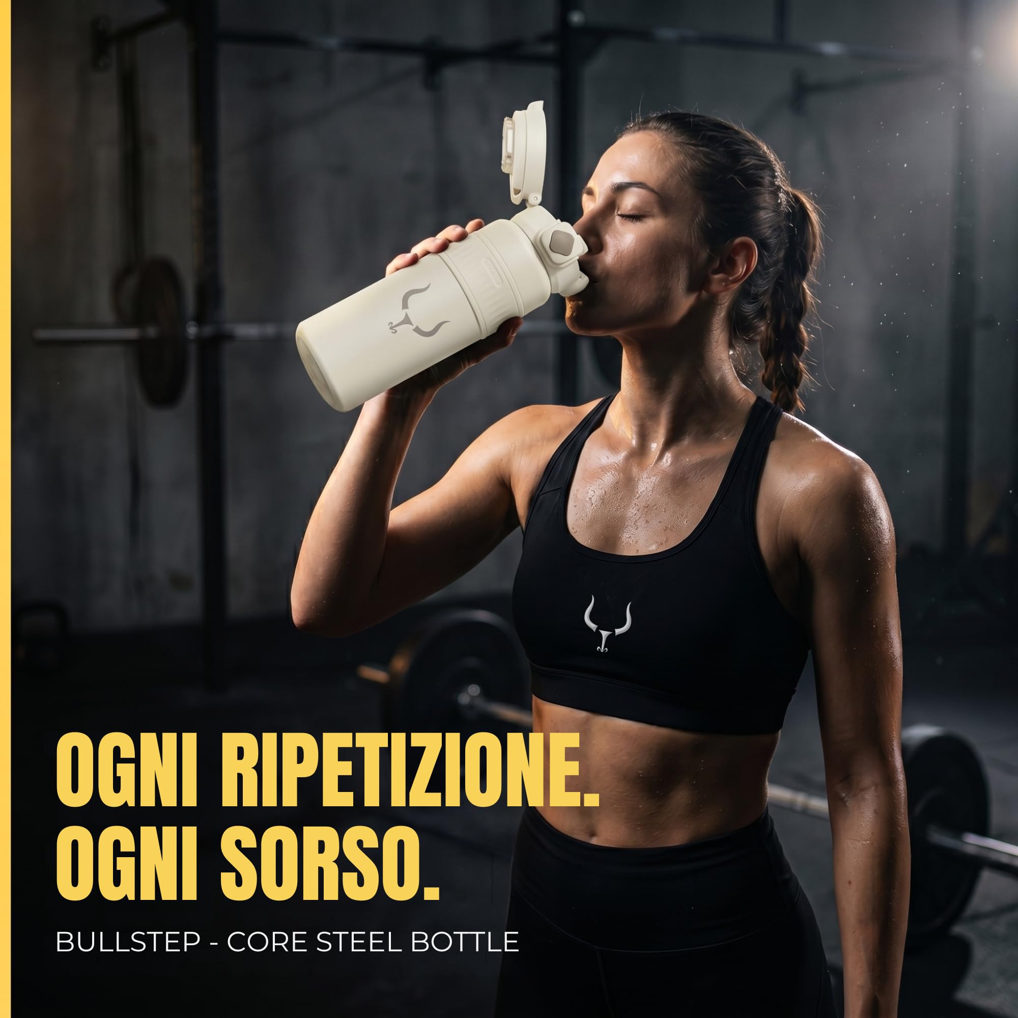 Borraccia Termica con Cannuccia Acciaio Inox 18/10 750ml / 1 Litro - Bottiglia Termica 24h Freddo 12h Caldo - Borraccia da Palestra, Trekking e Sport