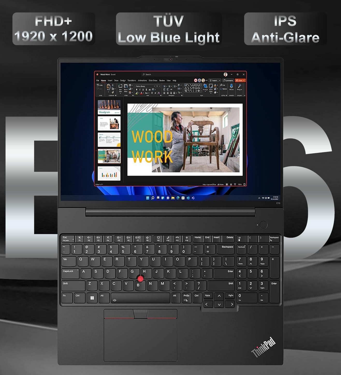 Lenovo ThinkPad E16 Gen 2 Business AI PC Laptop (16" FHD+ Anti-Glare, Intel Core Ultra 7 155U (Beat i7-1355U), 64GB DDR5 RAM, 2TB SSD) Backlit, Fingerprint, Webcam, Ethernet, Win 11 Pro, Black