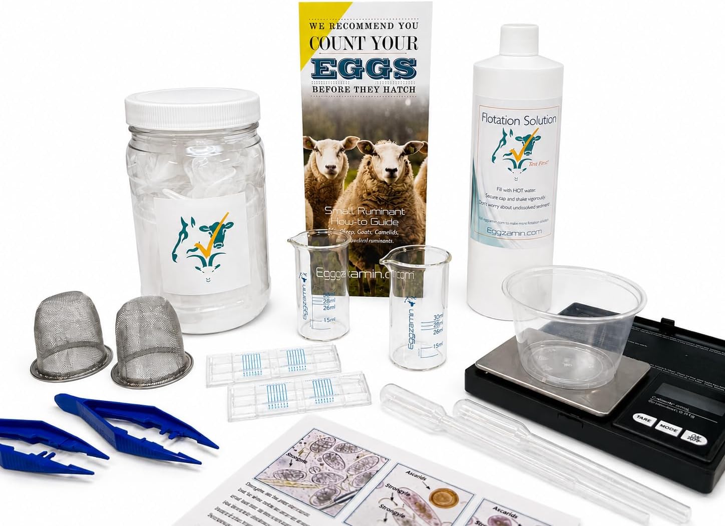 Fecal Egg Count Kit for Goats, Sheep, Cattle, Alpacas & Llamas