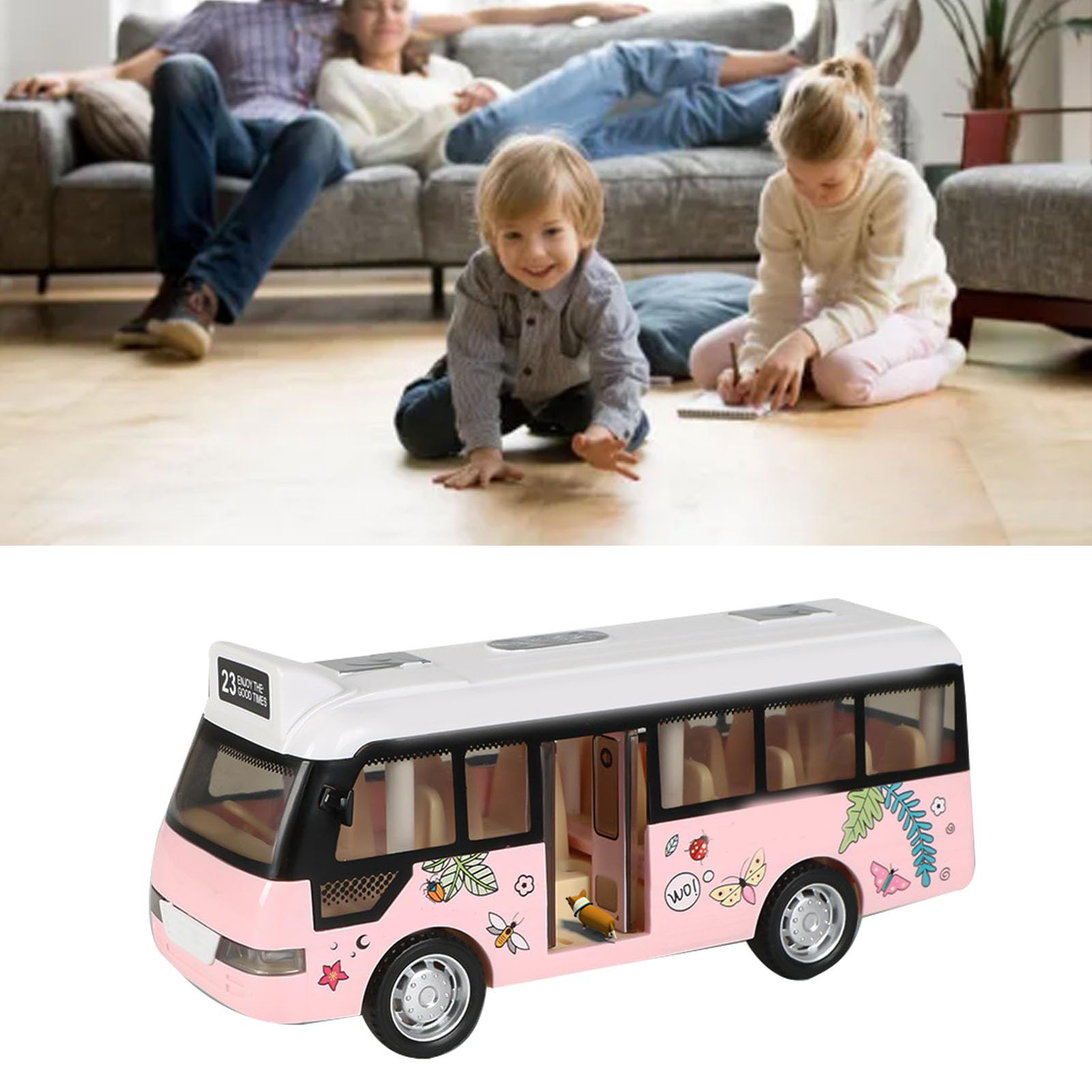 Amazon.co.jp: キッズシティバスおもちゃ ABS カラフルな音と光 効果