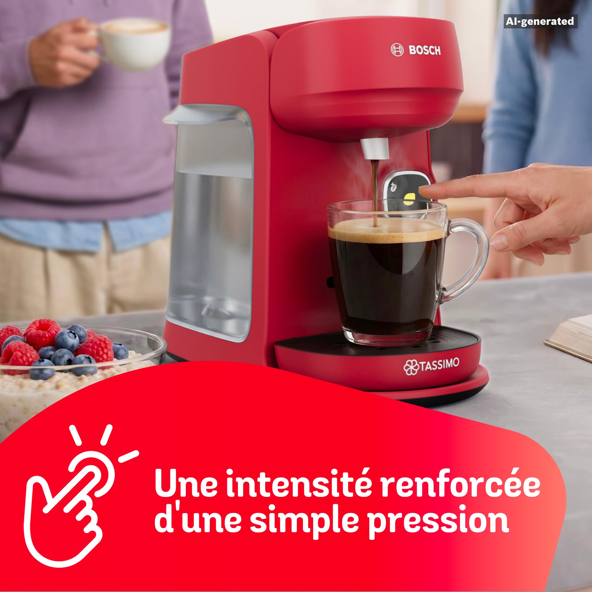 Bosch, TASSIMO Harmony, machine à café, TAS173B, rouge foncé