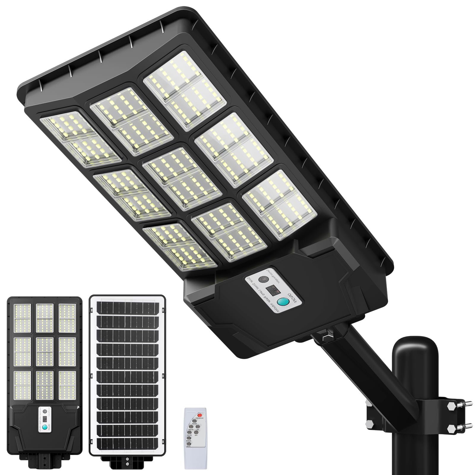 Lenlun Solar Security Lights Outdoor Motion Sensor, 1500W 150000LM Solar Street Lights, IP65 Waterproof Dusk to Dawn Solar Powered Flood Lamp for Parking Lot, Garden, and Yard