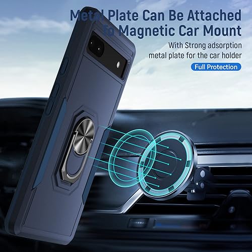 Miniatura 3 de Fucozan Funda para Google Pixel 6A con armadura atril, anillo magnético, resistente protección de grado militar a prueba de golpes para Pixel 6A 5G