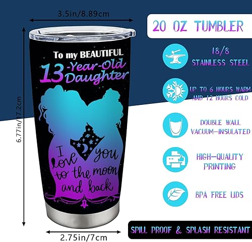 Miniatura 3 de Doskay Regalos para niñas de 13 años, 13 cumpleaños, regalos para niñas de 13 años, vaso de 20 onzas, regalos de cumpleaños de 13 años para niñas,