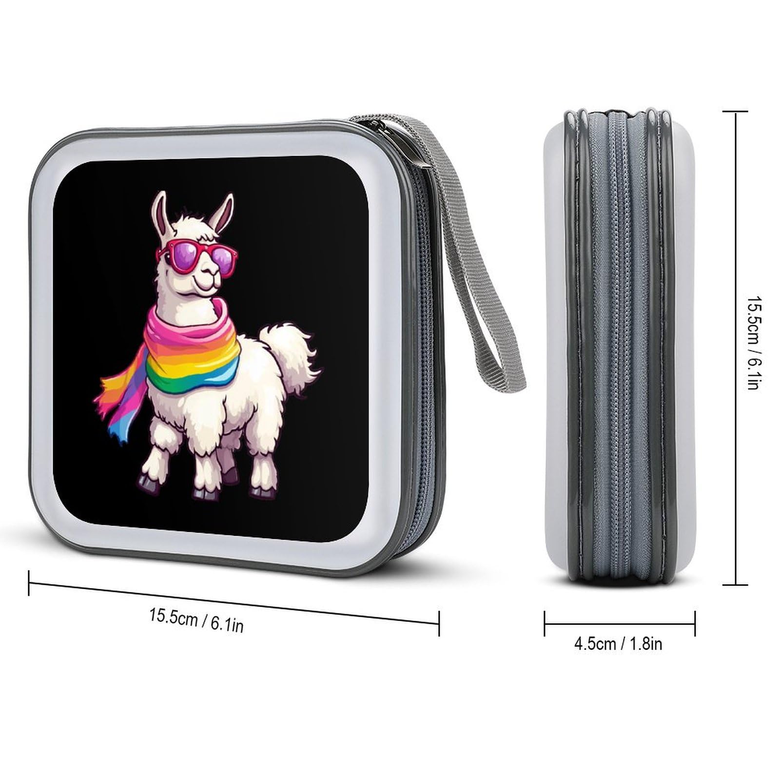 Cute Llama CD Case Portable DVD Holder Storage Organizer for Home Travel