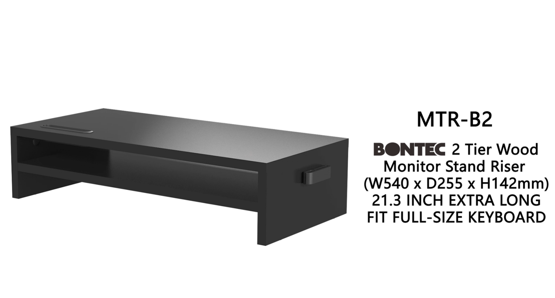 Cable Management Monitor Riser BONTEC Wood Monitor Stand Riser With ...