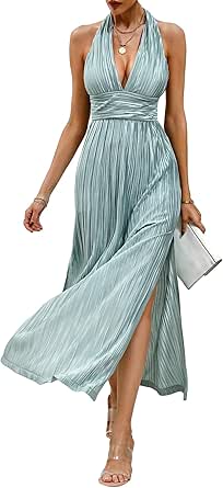 Verdusa Women's Mesh Slit Thigh Bodycon Dress - Long Sleeve Figure-Hugging Party Dress