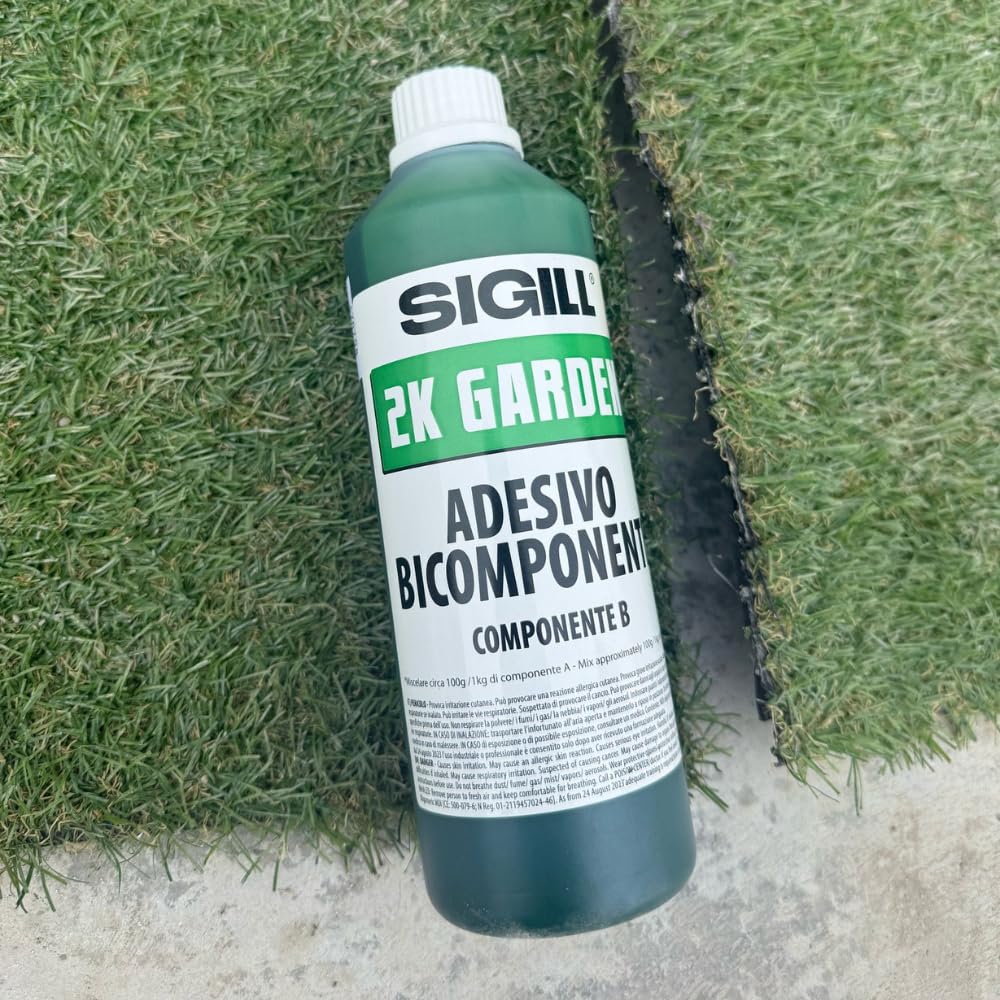 SIGILL Adesivo Epossi-Poliuretanico Bicomponente 2K Garden Incollaggio Fissaggio Posa Bande Giunzione Prati Sintetici