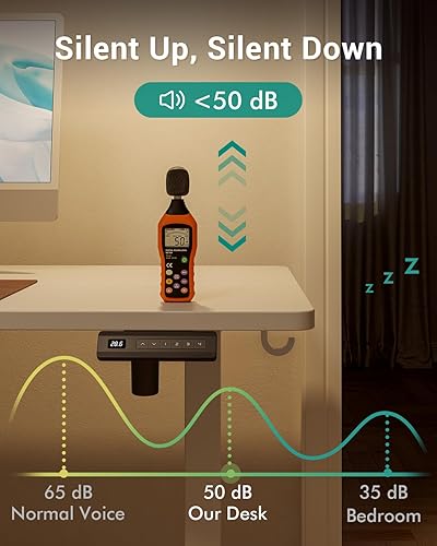 Miniatura 26 de FEZIBO - Escritorio eléctrico ajustable para trabajar sentado o de pie, 40 x 24 pulgadas, para oficina en casa, escritorio ergonómico para Negro