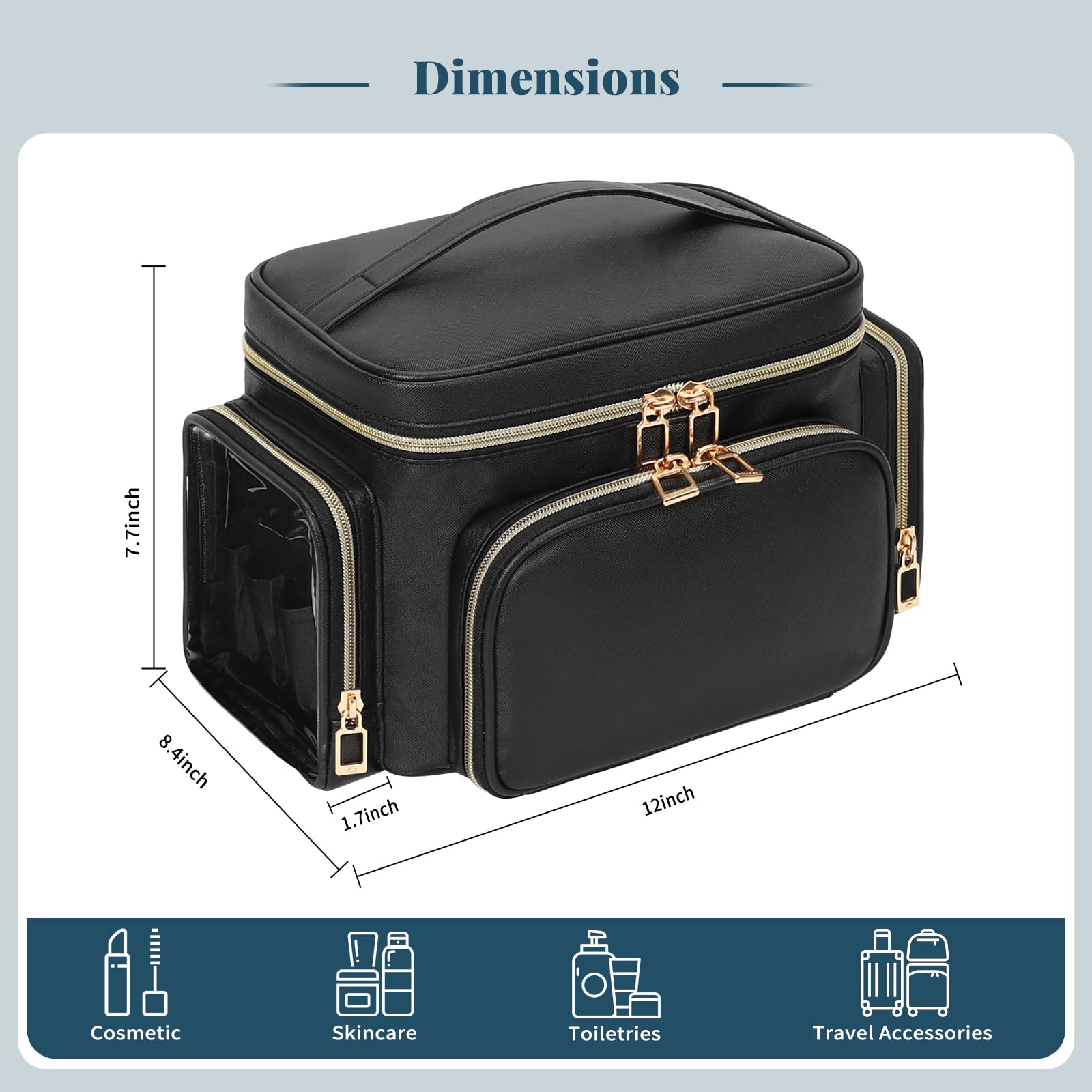 Grande Trousse de Maquillage, Trousse de Maquillage Portable de Voyage