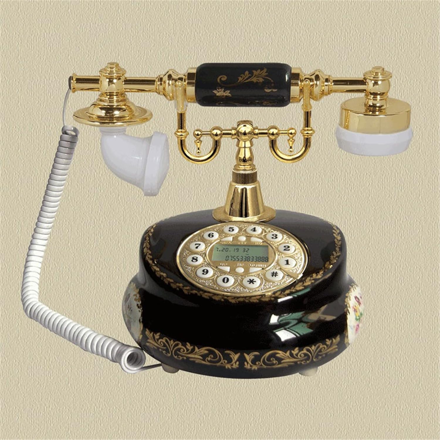 Decorative Telephones Vintage Phone Retro Antique Telephone Old Fashioned Landline Telephones Suitable for Home Decor, Office, Star Hotel Decoration, Black