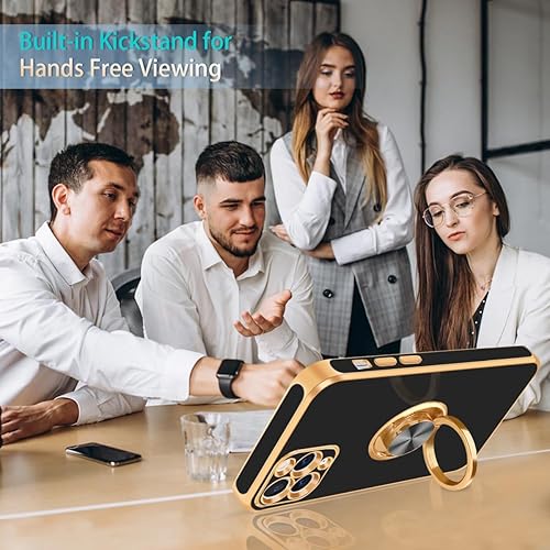 Miniatura 4 de Fingic Funda para iPhone 11 Pro con soporte de anillo de 360 Soporte magnético para automóvil Funda de teléfono con soporte magnético para mujeres y