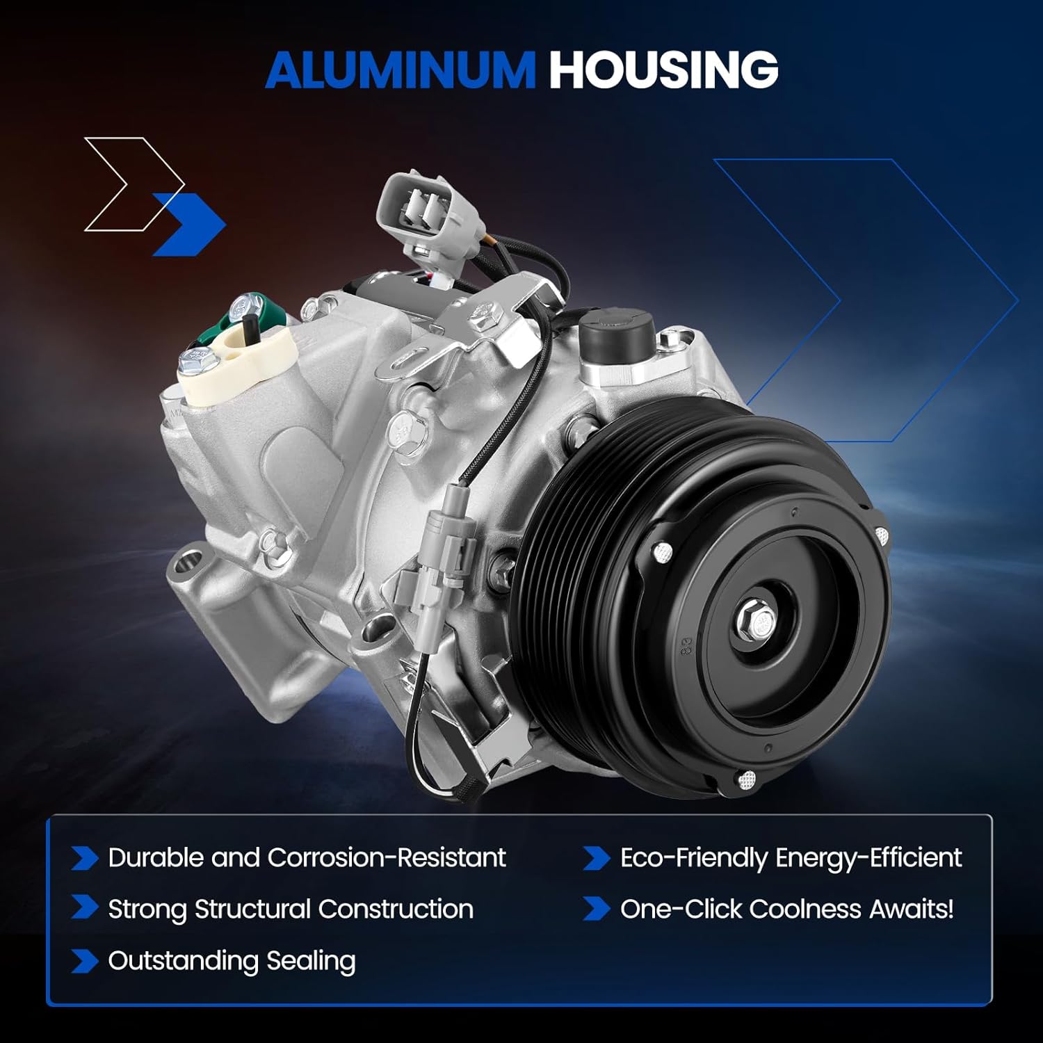 157323 Air Conditioning A/C Compressor with Clutch Compatible with Toyota Highlander 2008-2010 Sport Utility, V6 3.5L GAS, w/7SBH17C Compressor